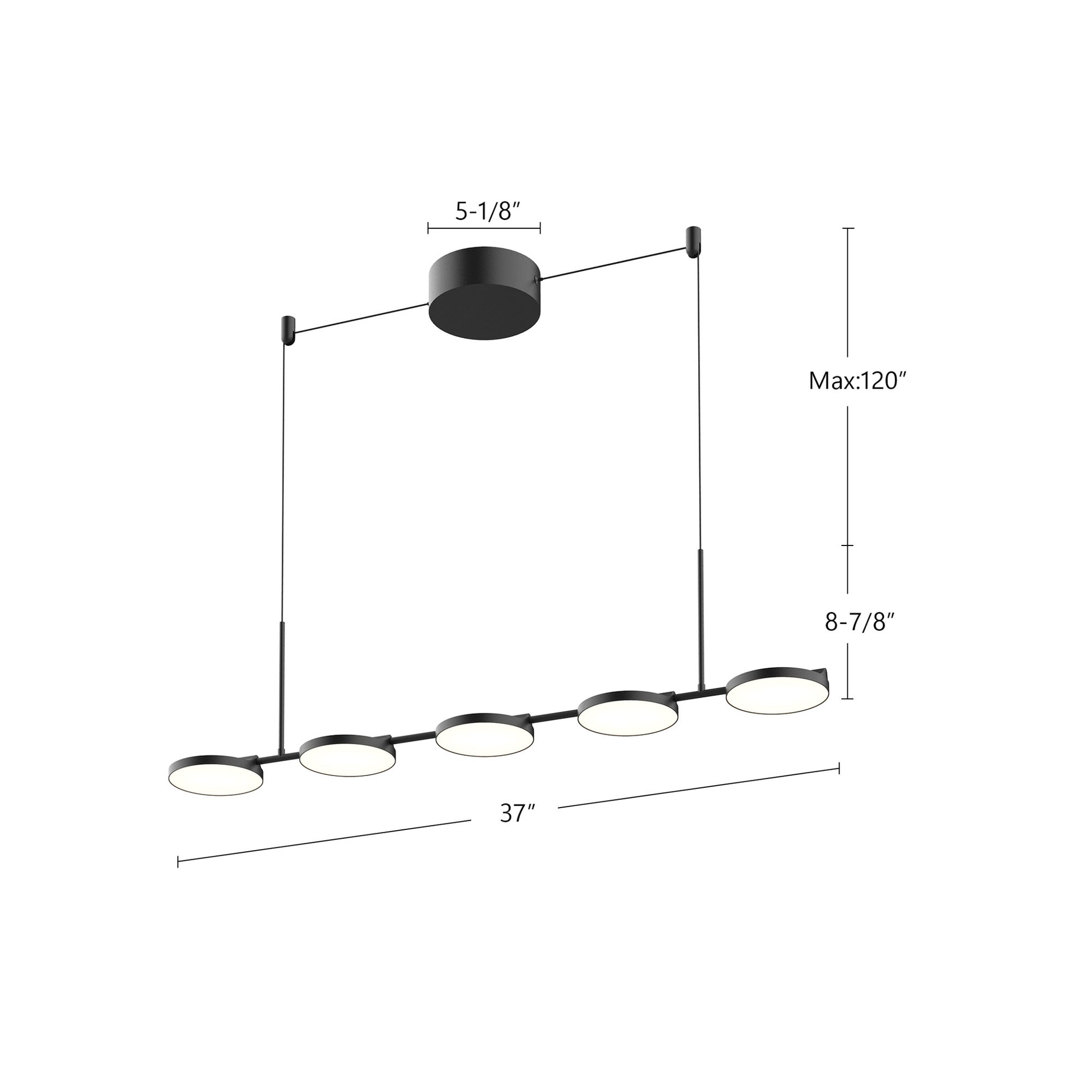 Novel 37-in Black LED Linear Pendant