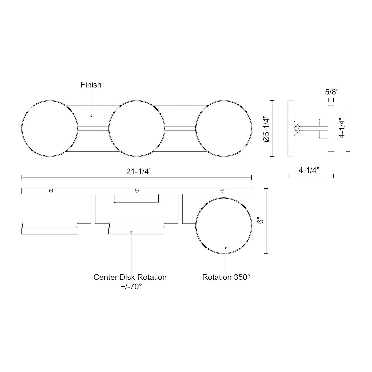 Novel 21-in Black LED Vanity
