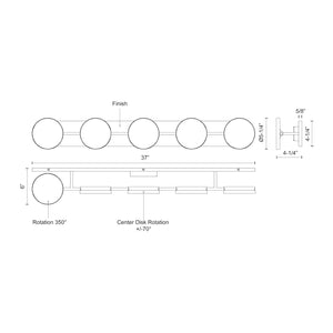 Novel 37-in Black LED Vanity