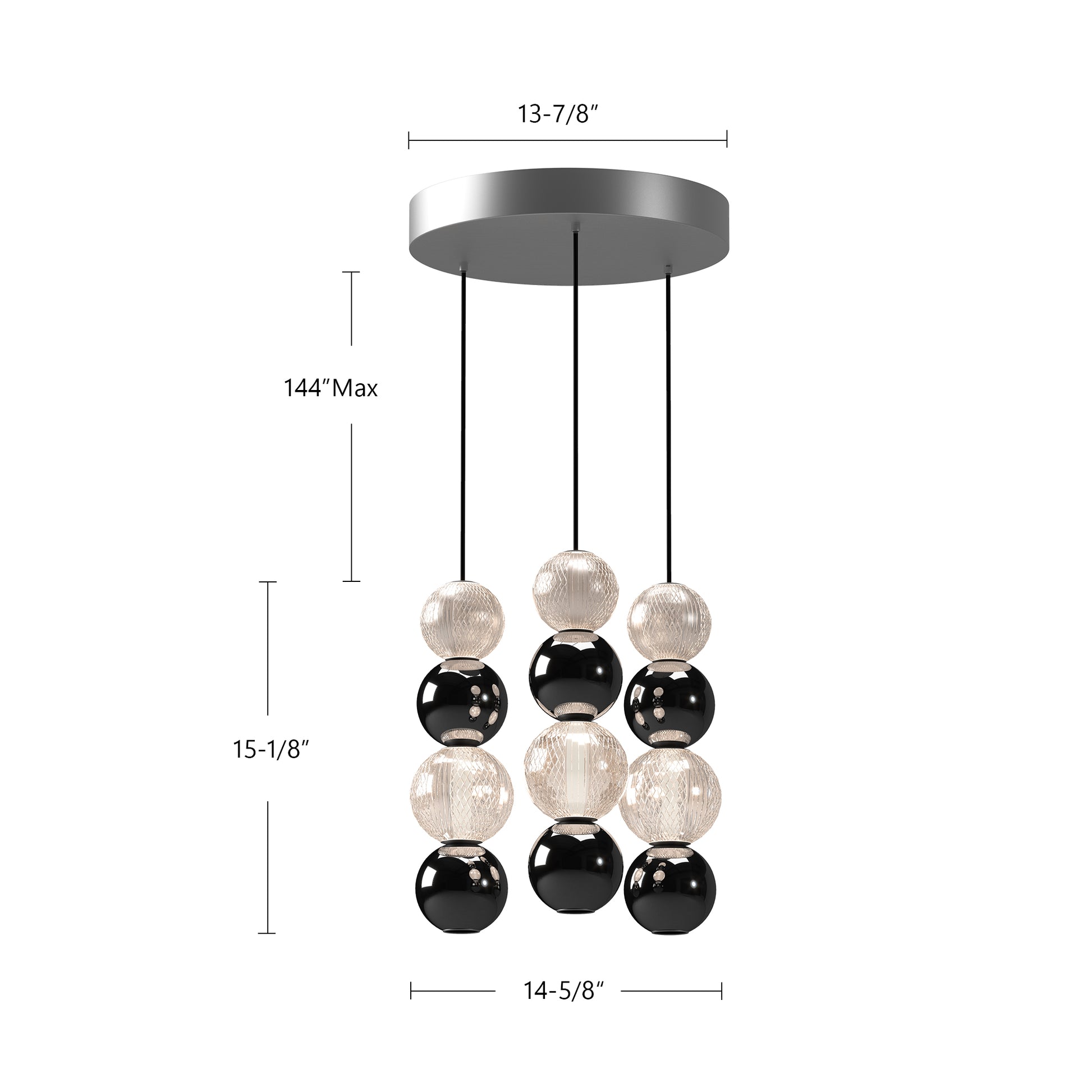 Onyx 3 Head LED Multi Pendant