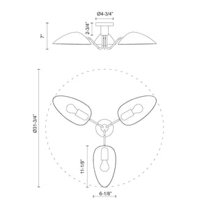 Oscar 32-in Flush Mount