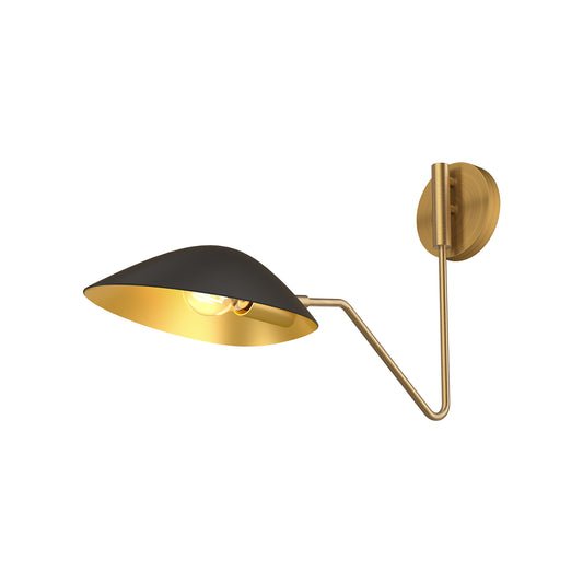 Oscar 6-in Aged Gold/White 1 Light Wall/Vanity