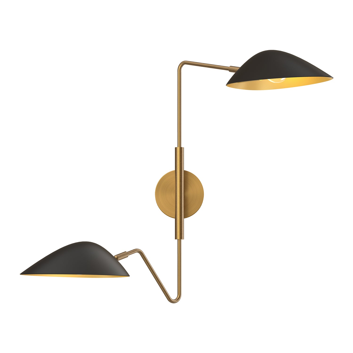 Oscar 6-in Aged Gold/White 2 Lights Wall/Vanity