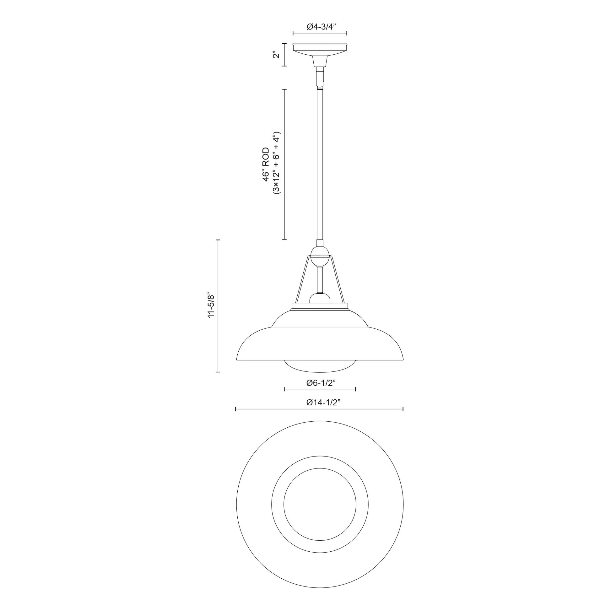 Palmetto 14-in Pendant
