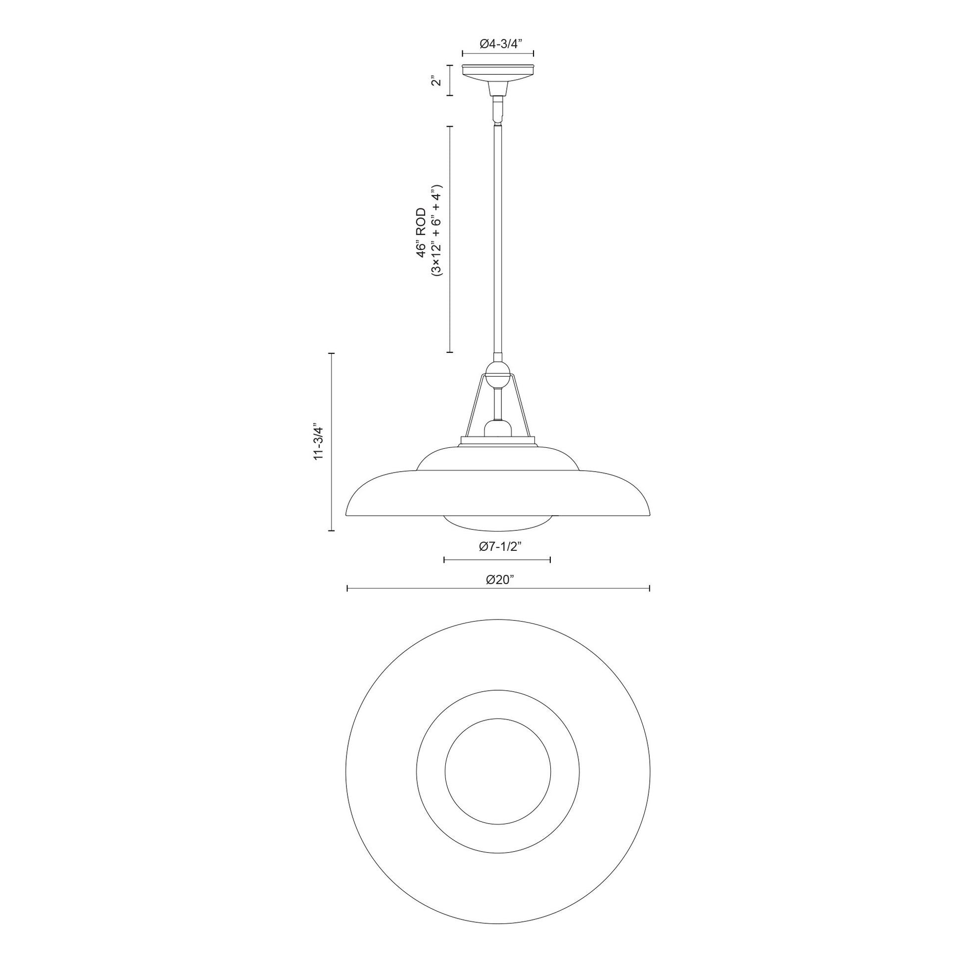 Palmetto 20-in Pendant