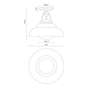 Palmetto 12-in Flush Mount