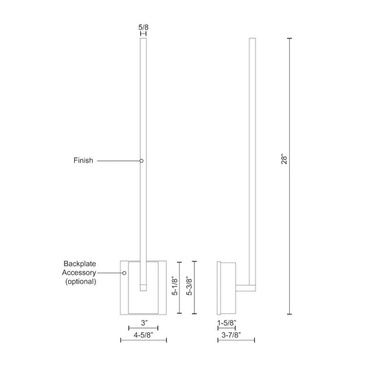 Pandora 25-in Black LED Wall Sconce