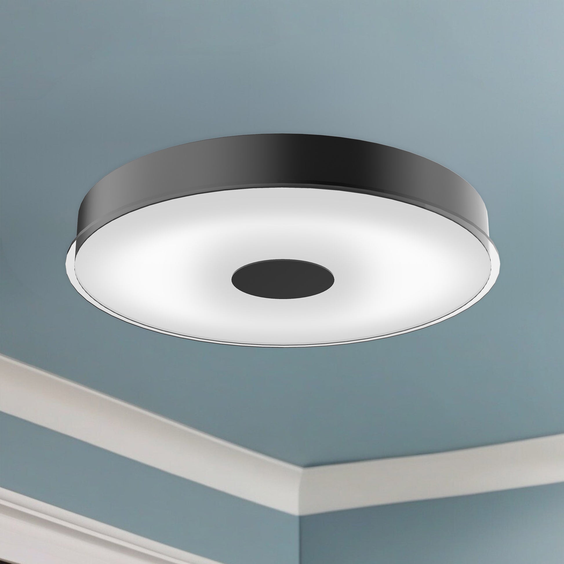 Parker 20-in Black LED Flush Mount