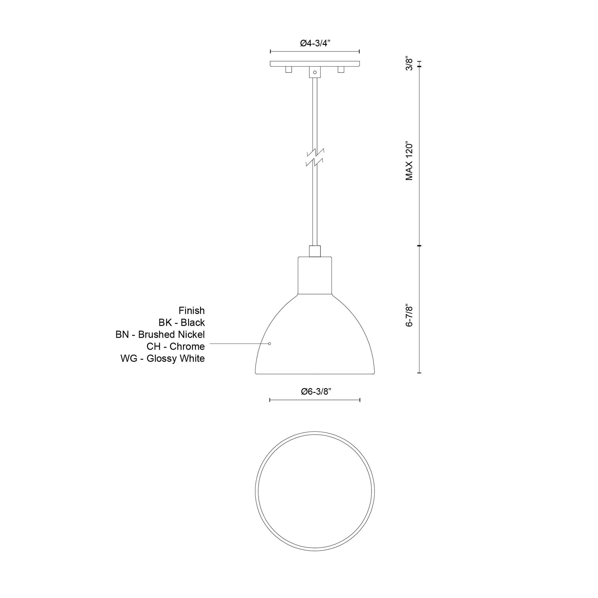 Chroma Black LED Pendant