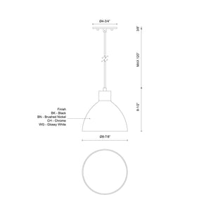 Chroma Glossy White LED Pendant