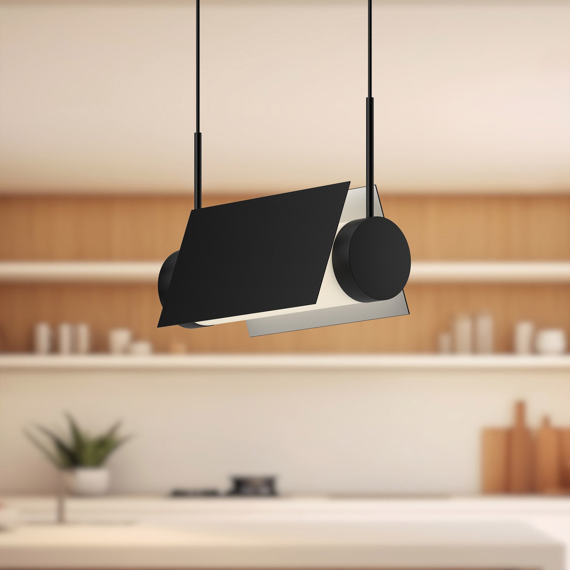 Phoenix 9-in Black/White LED Linear Pendant