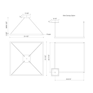 Piazza 32-in Black LED Pendant