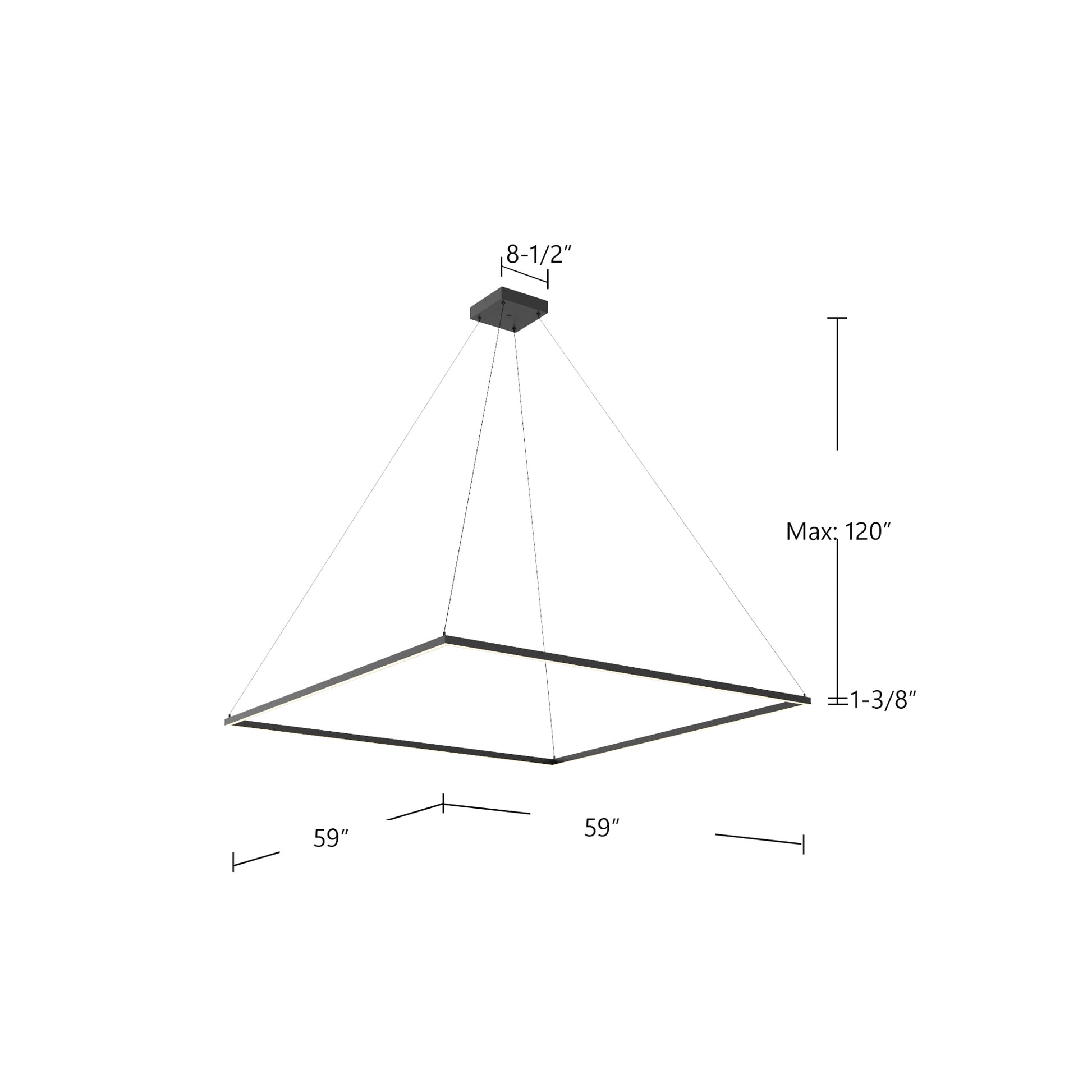 Piazza 60-in Black LED Pendant