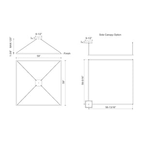 Piazza 60-in Black LED Pendant