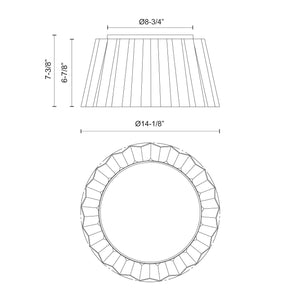 Plisse 14-in Flush Mount