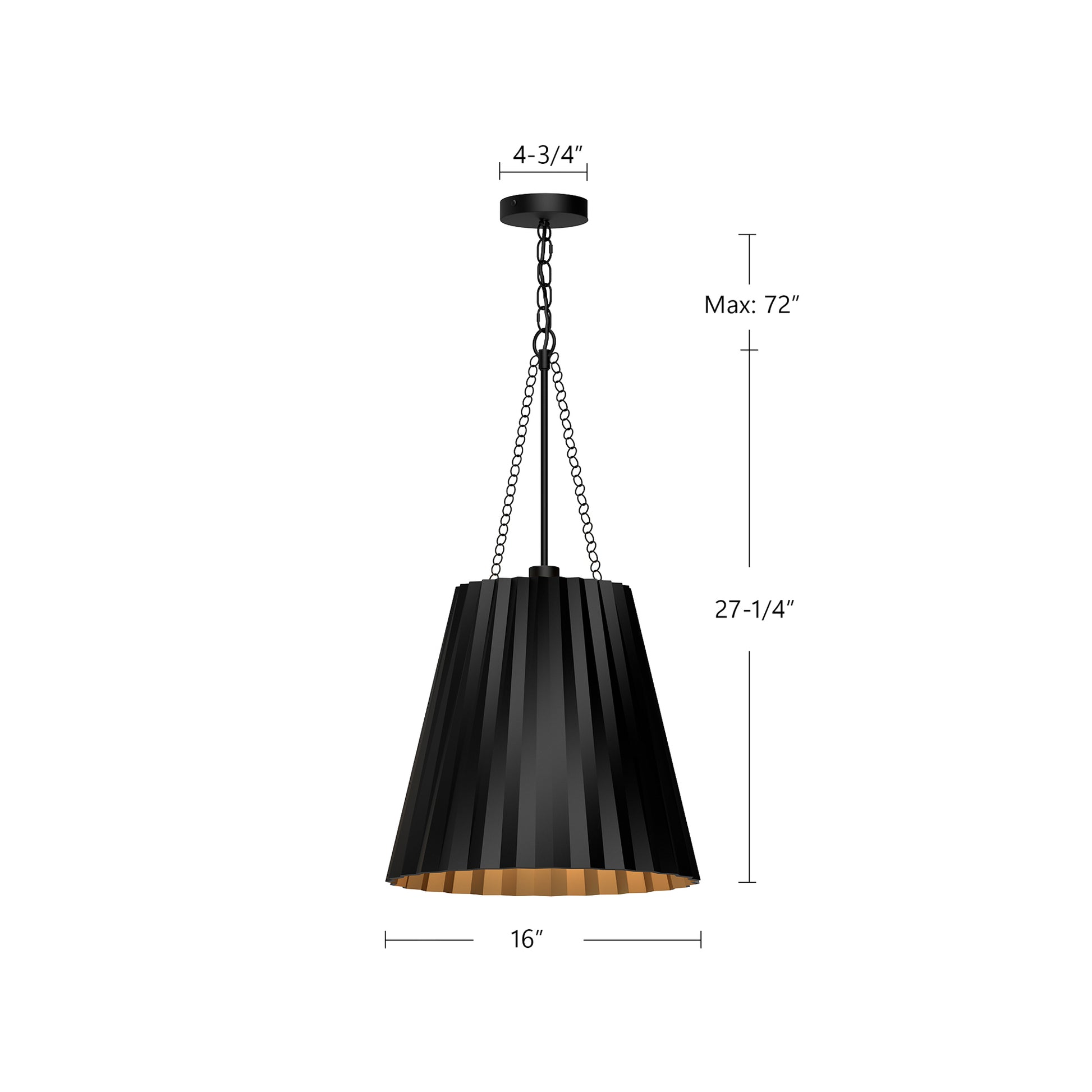 Plisse 16-in Pendant