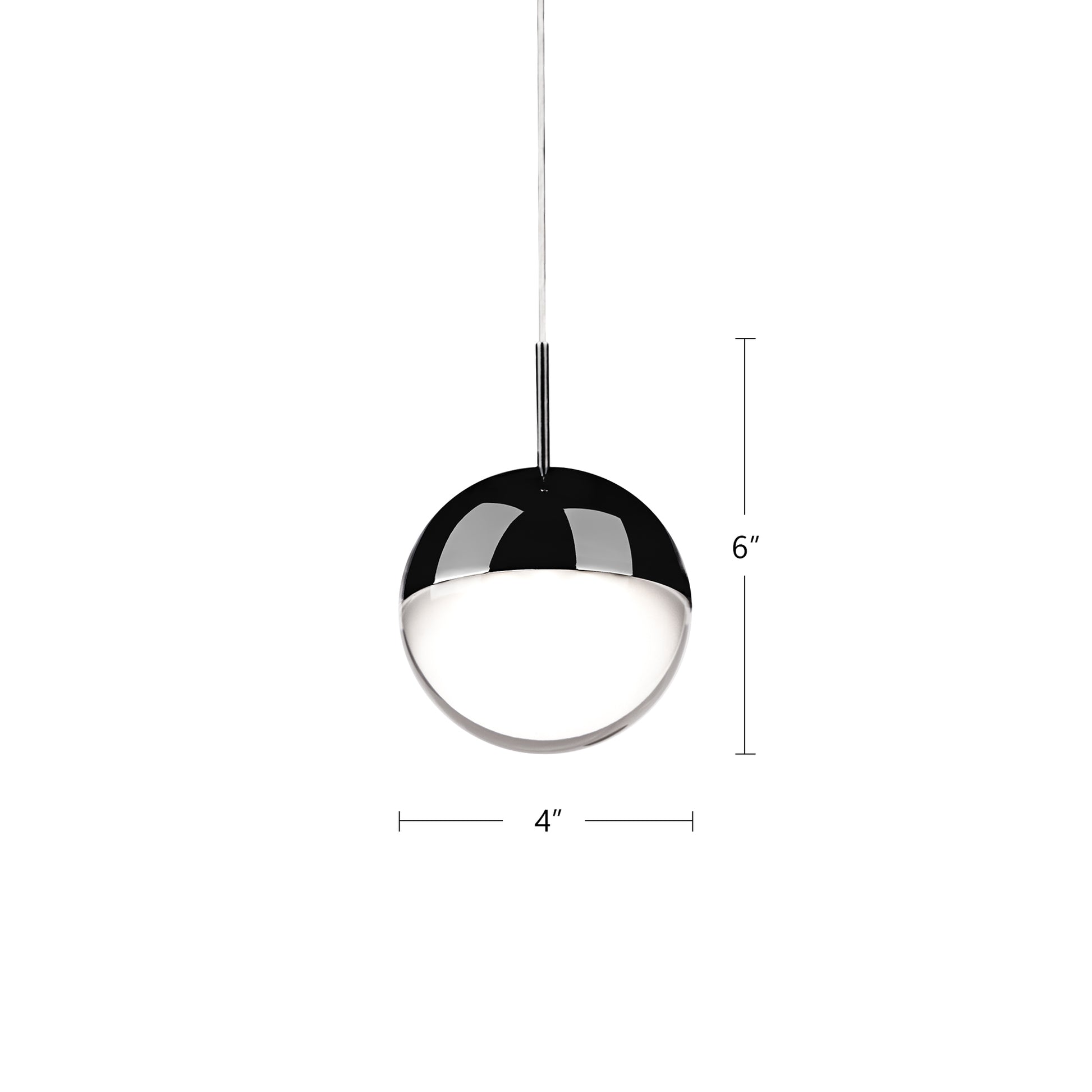 Pluto 4-in Chrome LED Pendant