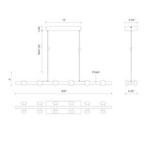 Rezz 36-in Linear Pendant