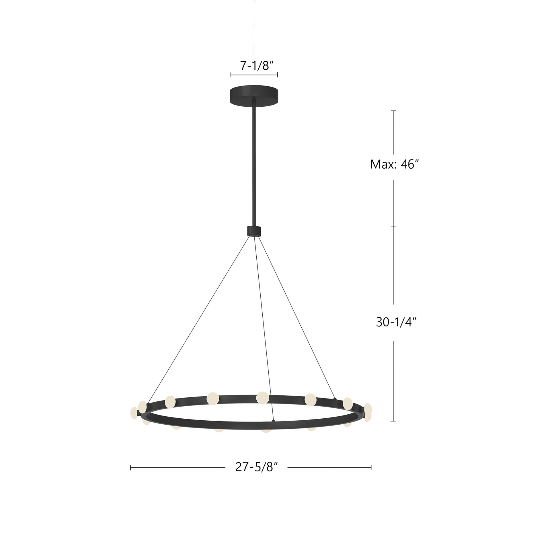 Rezz 28-in Black LED Pendant