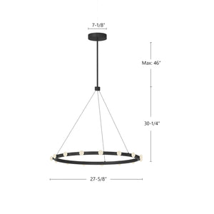 Rezz 28-in Black LED Pendant