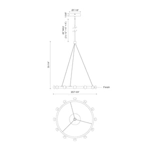 Rezz 28-in Black LED Pendant