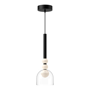 Rise 6-in Black/Clear LED Pendant