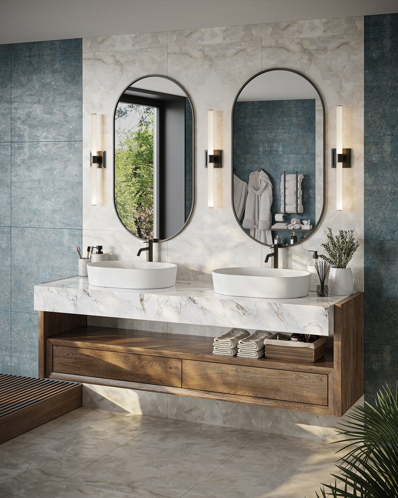 Rona 24-in Brushed Gold LED Vanity