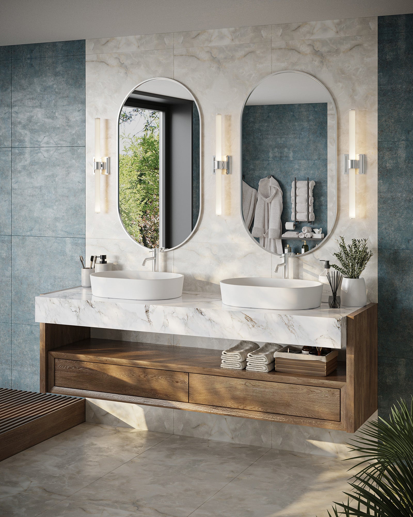 Rona 24-in Brushed Gold LED Vanity