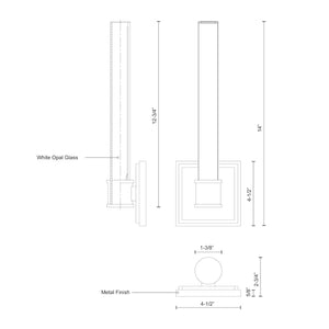 Rona 14-in Brushed Gold LED Wall Sconce