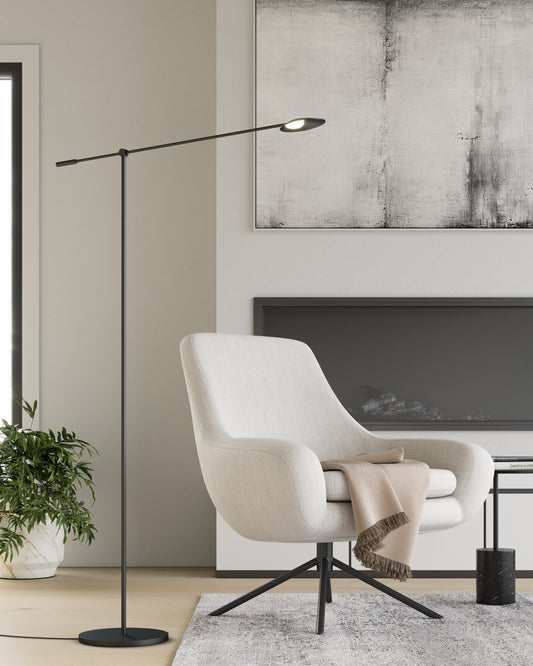 Rotaire Black LED Floor Lamp