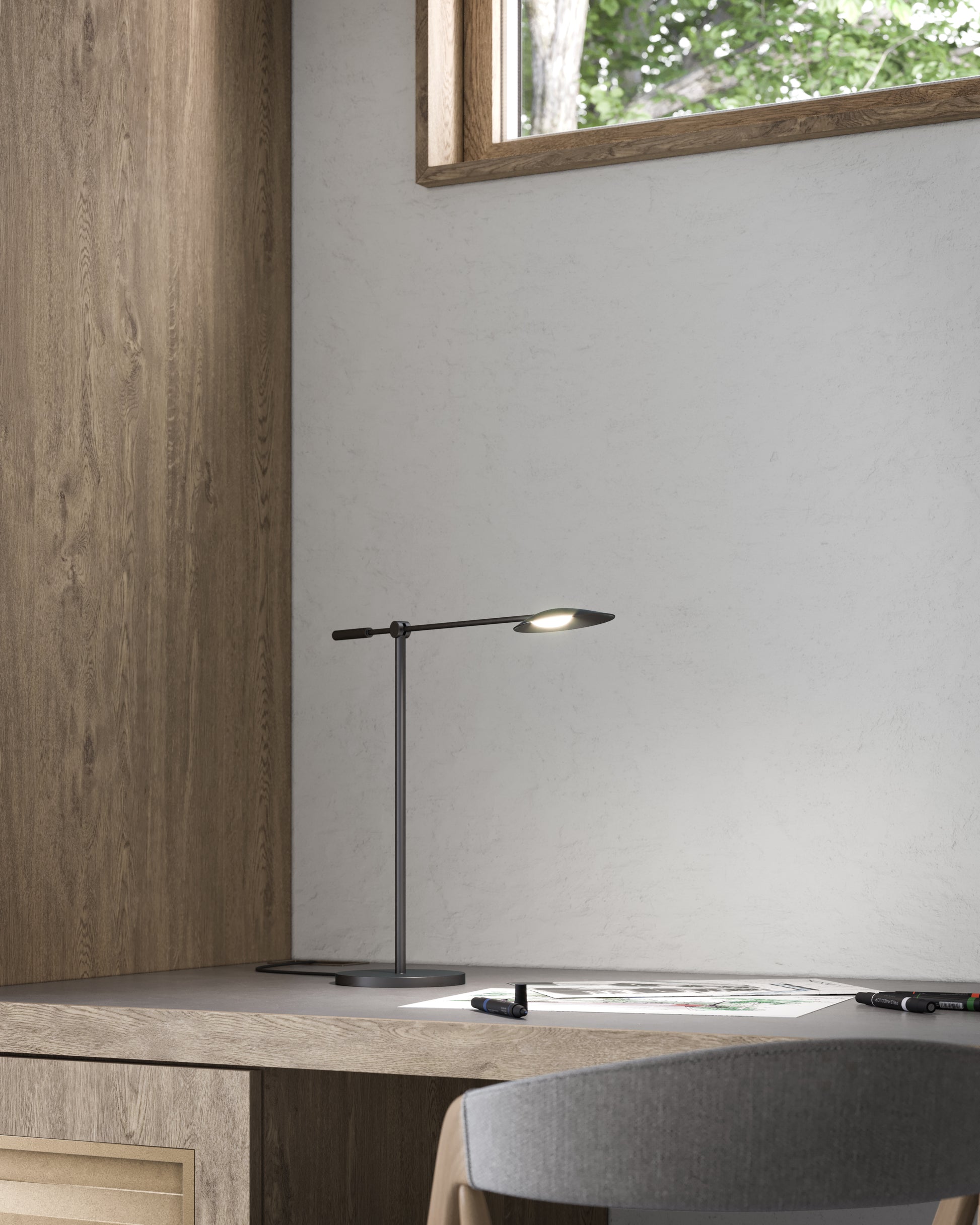 Rotaire Black LED Table Lamp