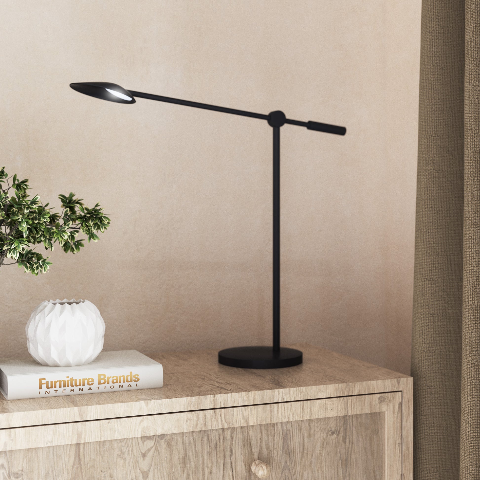 Rotaire Black LED Table Lamp