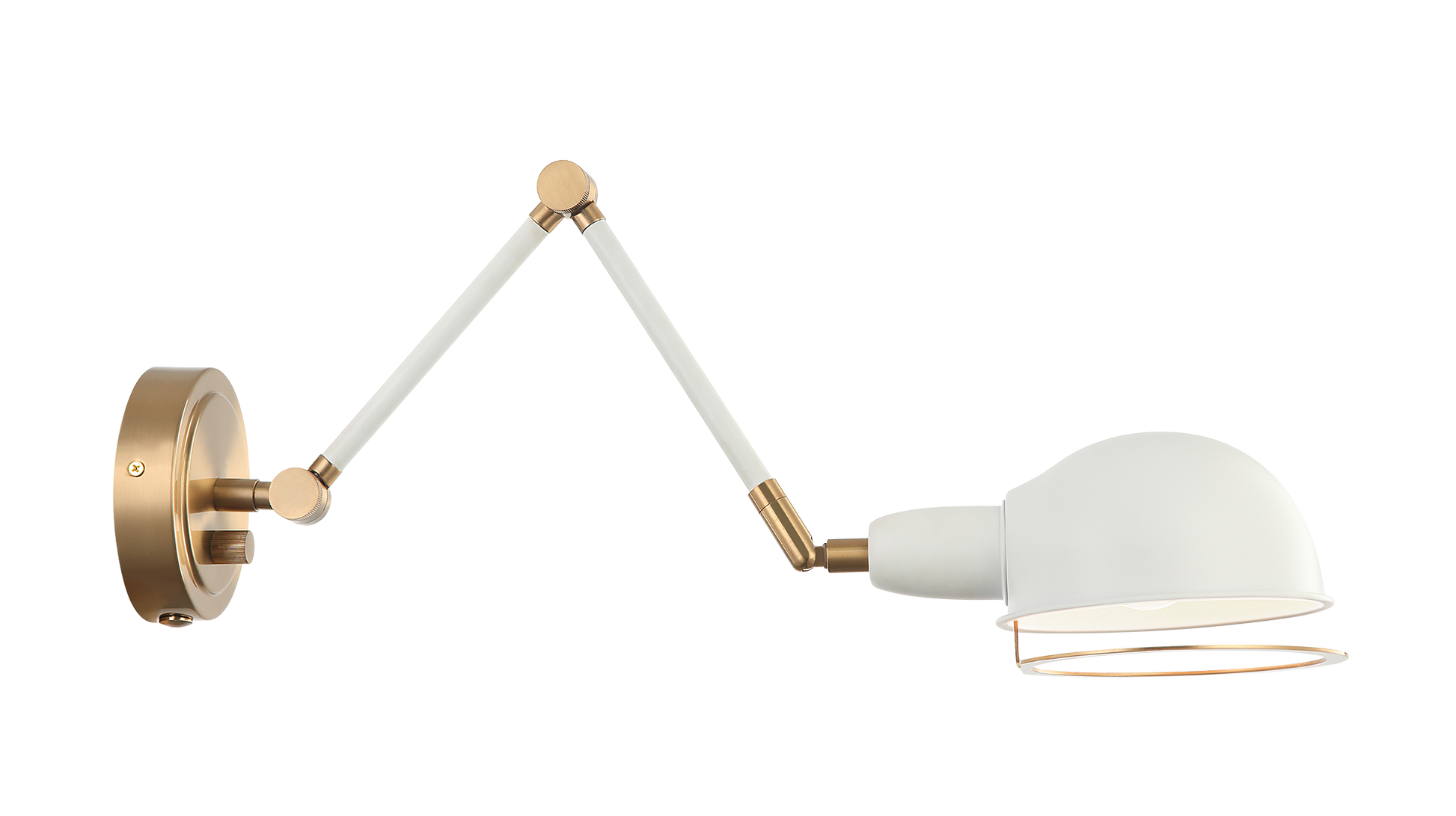 1 LT "BLARE" AGED GOLD WALL SCONCE E26 - BLACK METAL SHADE