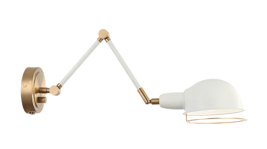 1 LT "BLARE" AGED GOLD WALL SCONCE E26 - BLACK METAL SHADE