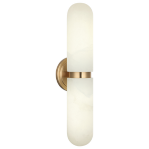 Featuring capsule shaped alabaster glass, the Capsula will add a beautiful touch to your space. Finishes include Aged Gold Brass, Chrome and Matte Black.