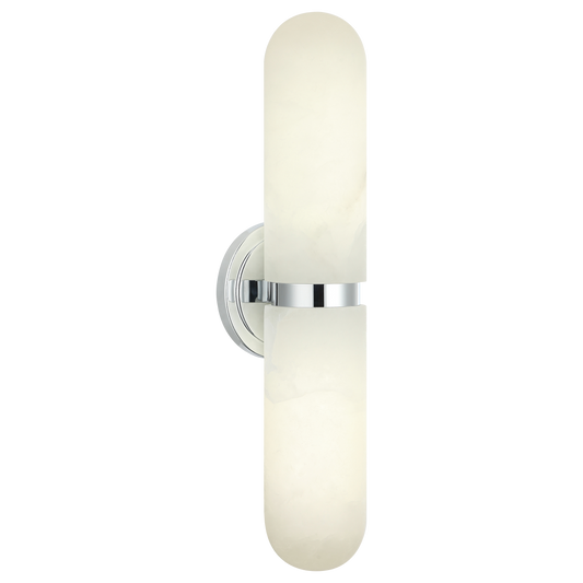 Featuring capsule shaped alabaster glass, the Capsula will add a beautiful touch to your space. Finishes include Aged Gold Brass, Chrome and Matte Black.