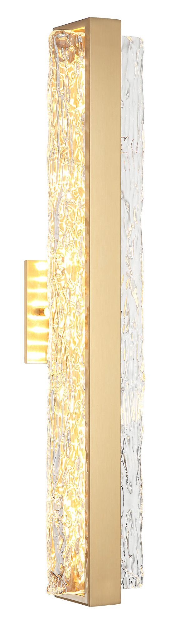 Niagara is an elegant LED series with beautiful handmade clear glass. It can be mounted vertically or horizontally. Available in Aged Gold Brass and Chrome and 2 sizes.
