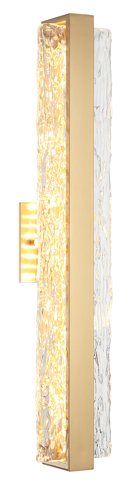 Niagara is an elegant LED series with beautiful handmade clear glass. It can be mounted vertically or horizontally. Available in Aged Gold Brass and Chrome and 2 sizes.