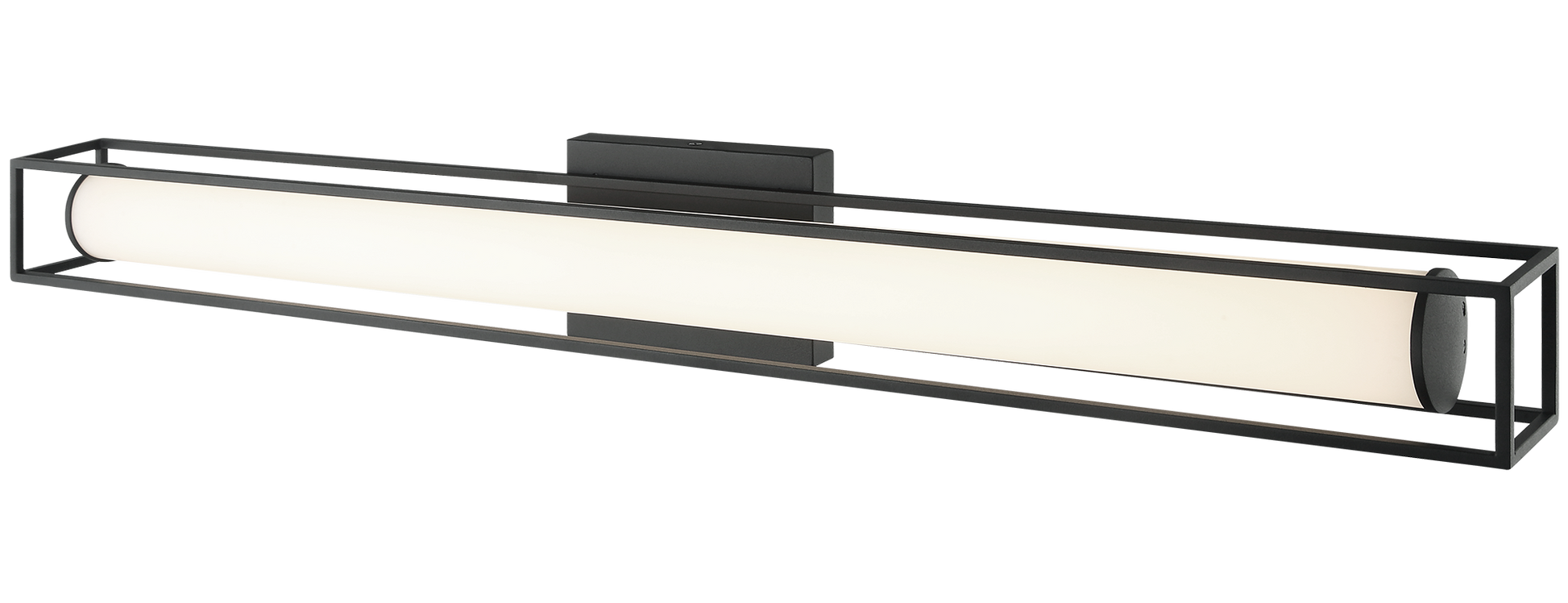 The Flannigan wall vanity series, available in 2 sizes. The LED cylinder tube is surrounded by a metal frame in Aged Gold Brass or Matte Black finish for a very striking polished look.