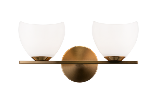 Uptowne is a dazzling family with distinctive curved opal glass. Available in Aged Gold Brass or Black.