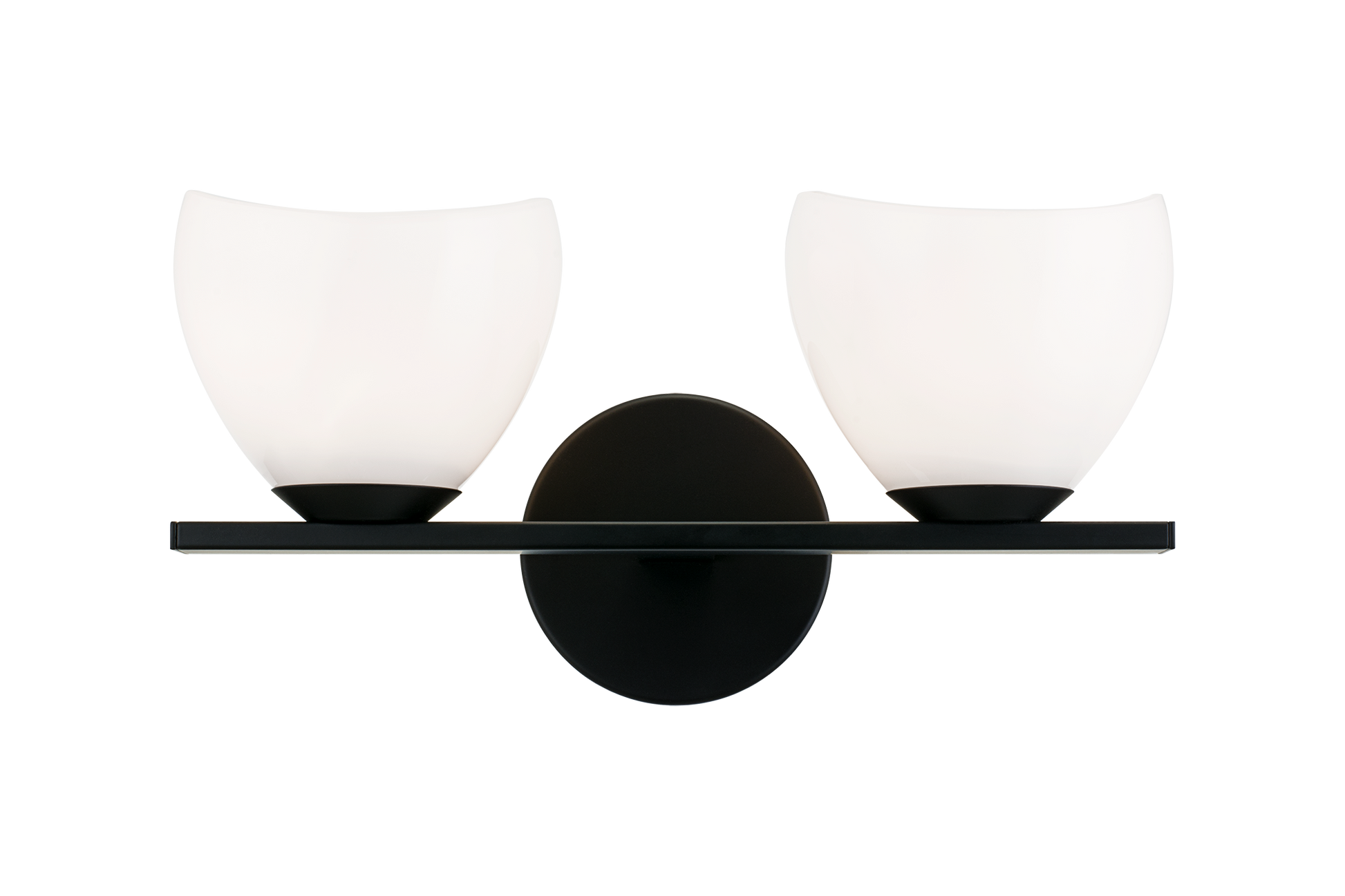 Uptowne is a dazzling family with distinctive curved opal glass. Available in Aged Gold Brass or Black.