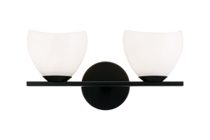 Uptowne is a dazzling family with distinctive curved opal glass. Available in Aged Gold Brass or Black.