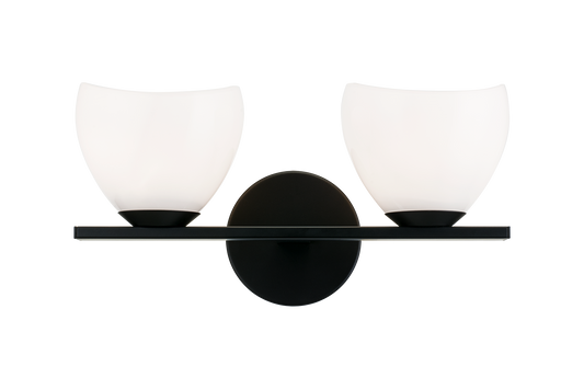 Uptowne is a dazzling family with distinctive curved opal glass. Available in Aged Gold Brass or Black.