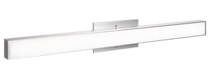 Millare features a clean-cut design with the LED surrounded by a rectangular frame. These vanity lights offer a vivid white acrylic diffuser for a sharp and modern touch. Available in 2 sizes and 2 finishes: Aluminum and Oxidized Black.