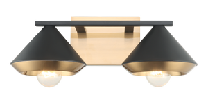 Mid century vanity option available in 4 sizes. The dual tone frame and substantial cone shades provide visual interest in this beautiful collection.