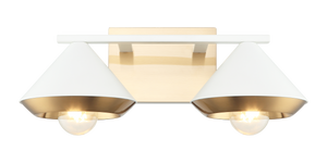 Mid century vanity option available in 4 sizes. The dual tone frame and substantial cone shades provide visual interest in this beautiful collection.