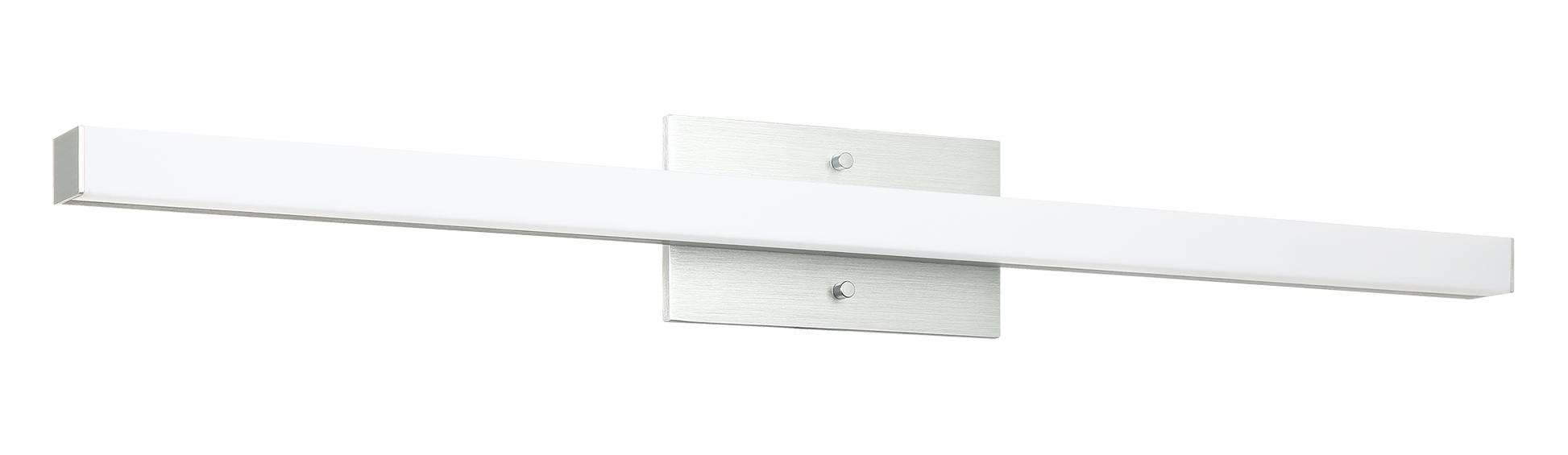 The simplicity of the sleek rectangular LED sconces with metal canopy and white acrylic lens in any modern space. Available in 2 sizes and 2 finishes – Aluminum & Matte Black.