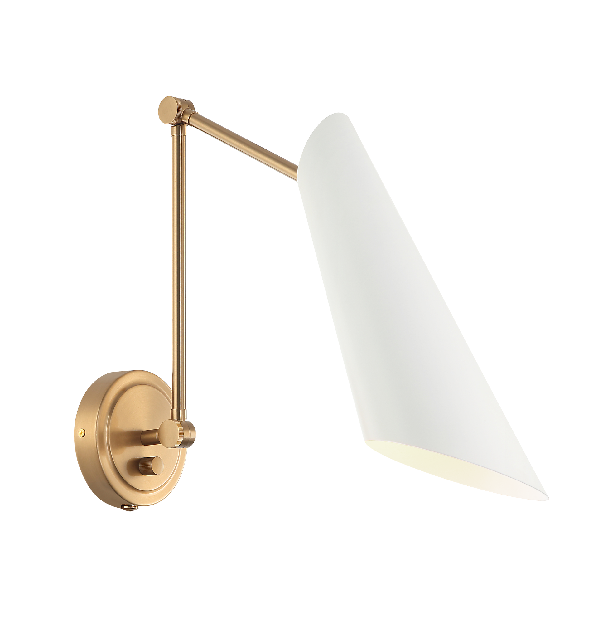1 LT "BUTERA" AGED GOLD WALL SCONCE E26 - BLACK METAL SHADE