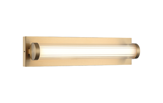 With its column shape clear ribbed outer glass and its inner opal glass, this look will bring a mixture of elegance and functionality. The LED 5CCT comes in three finishes: Aged Gold Brass, Brushed Nickel and Matte Black.