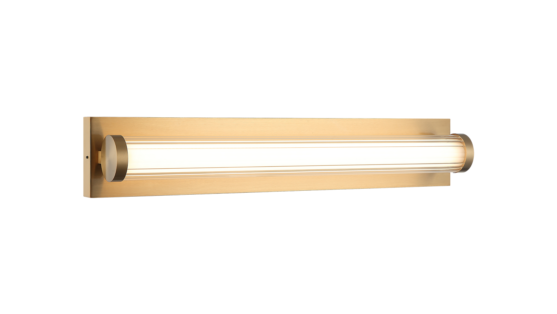 With its column shape clear ribbed outer glass and its inner opal glass, this look will bring a mixture of elegance and functionality. The LED 5CCT comes in three finishes: Aged Gold Brass, Brushed Nickel and Matte Black.